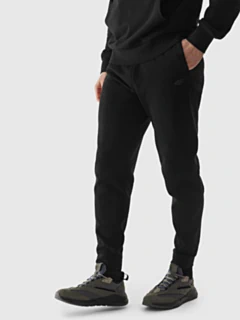 Męskie Spodnie Dresowe Czarne z Kieszeniami na Suwak - ZIMNO